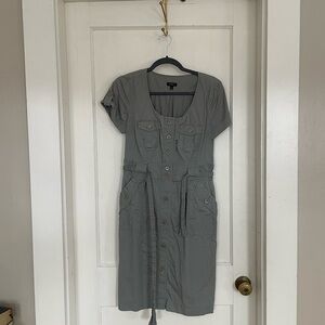 Talbots Gray Utility Midi Dress